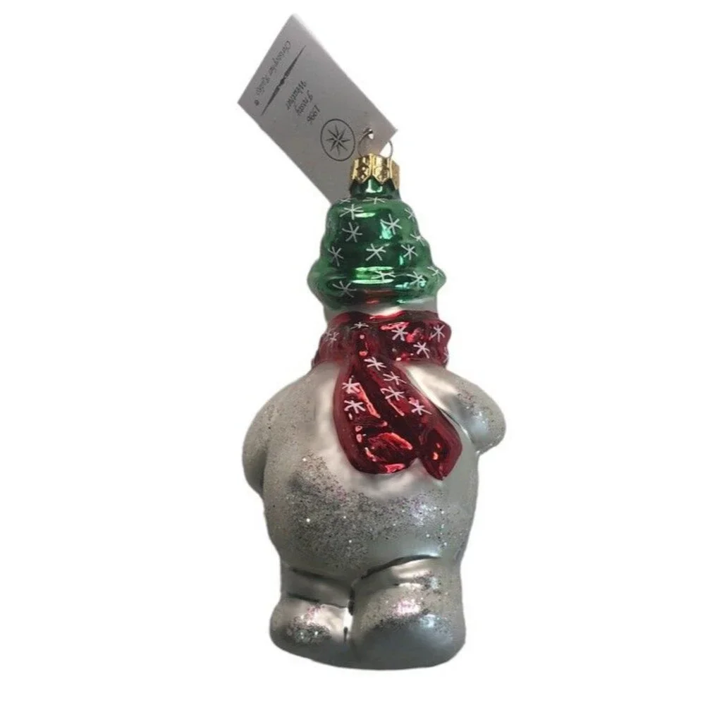 Vintage Christopher Radko Frosty Weather Snowman Christmas Ornament Tag Box 1996